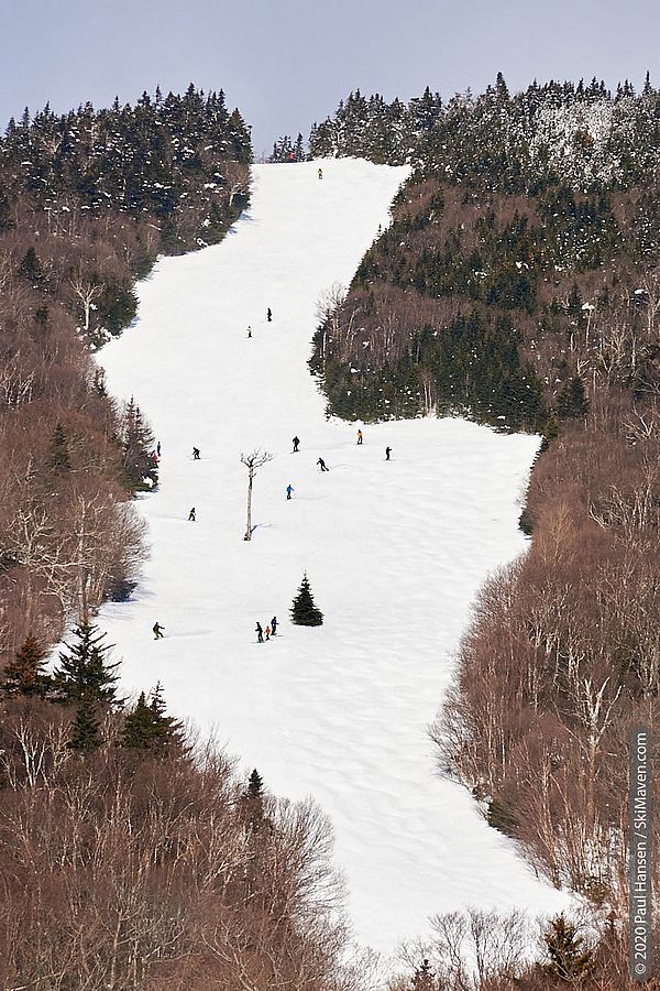 Photo of people skiing the sunny slopes at the North Lynx Triple