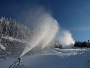 Snowmaking at Smugglers' Notch on Nov. 21