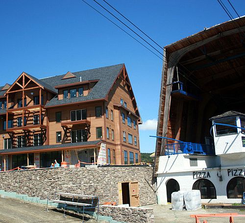 Base area construction at Jay Peak Ski Resort in Vermont