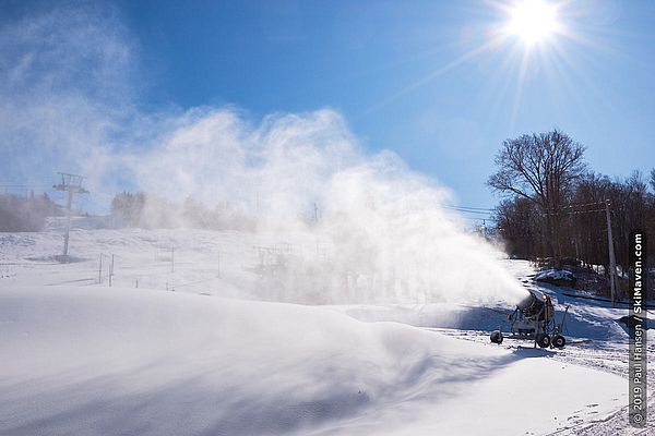 Photo of snowmaking at the ski resort
