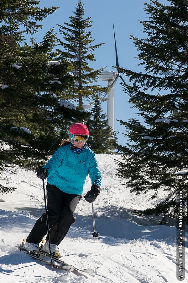 Skiing at Bolton Valley on April 1, 2015