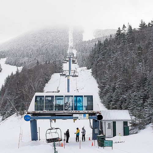 Riding the lift at Sugarbush, Vermont