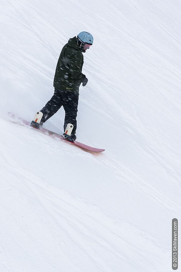 Snowflakes and snowboarding at Smugglers' Notch