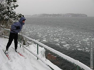 Snowy Red Rocks Park and Lake Champlain views