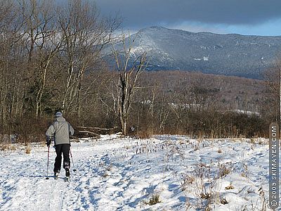 Fresh snow and bright sun at Mills Riverside Park today