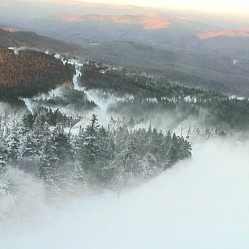 Snowmaking at Killington ski resort, Vermont