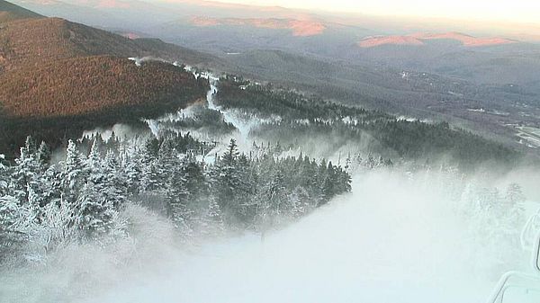 Snowmaking at Killington ski resort, Vermont