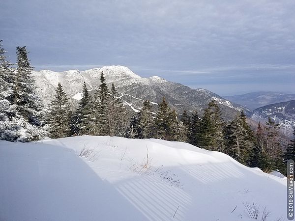 Photo of the summit of Mt. Mansfield and trails below it