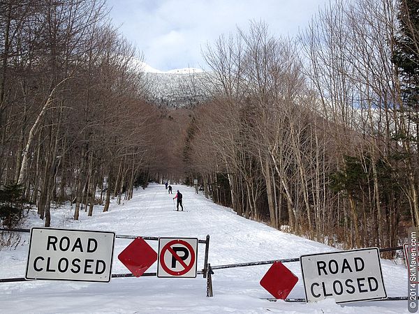 Skiing the Smugglers' Notch road
