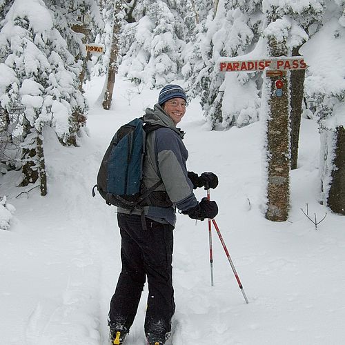 On Bolton Valley's backcountry skiing trails.