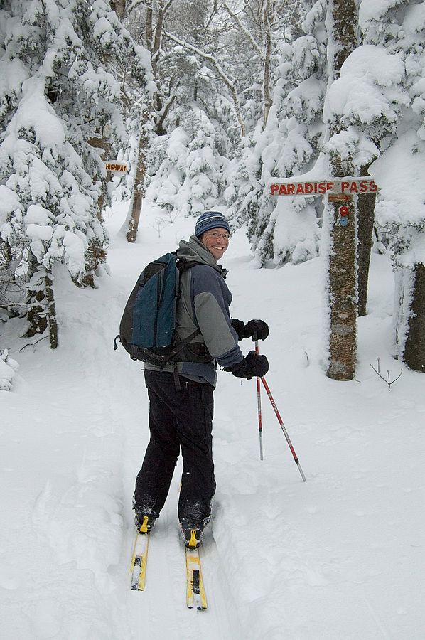 On Bolton Valley's backcountry skiing trails.