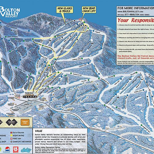 Bolton Valley Resort's downhill skiing trails