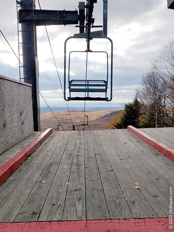 Photo of a double chairlift in summer