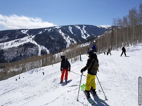 Skiets assess some moguls at Bachelor's Gulch