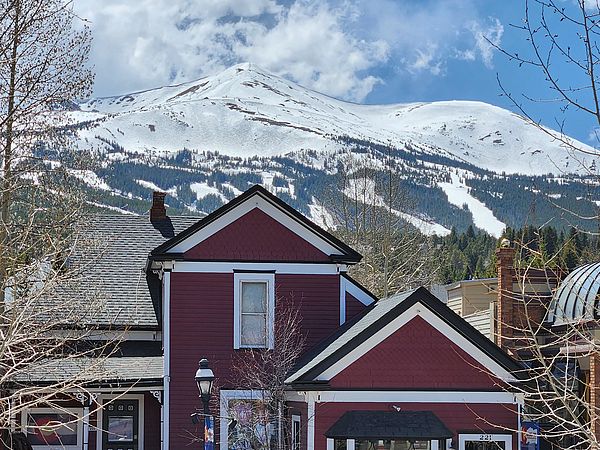 Views of Breckenridge's Peak 7 and Peak 6 ski runs from town