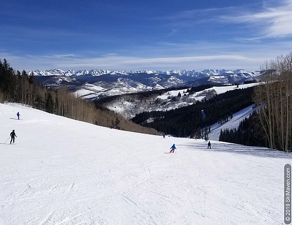 Skiing down into Rose Bowl