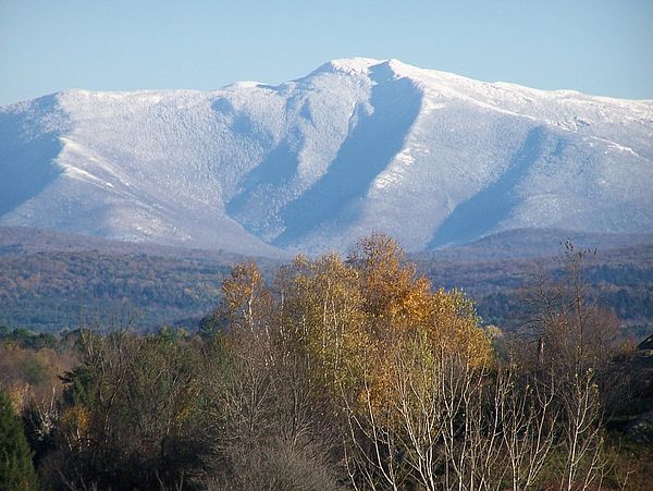 Snowy view of Mt. Mansfield's western slopes