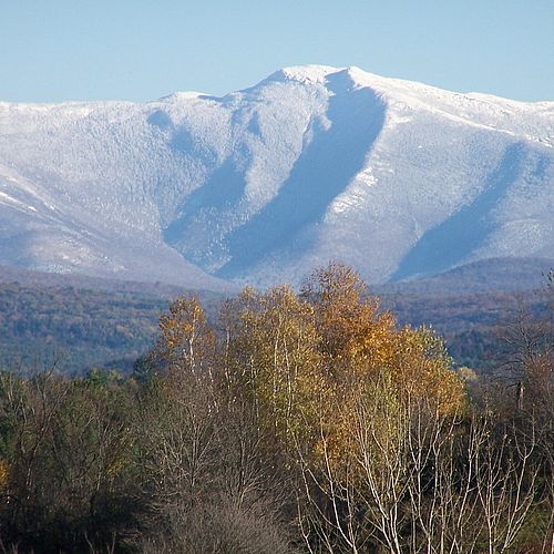 Snowy view of Mt. Mansfield's western slopes