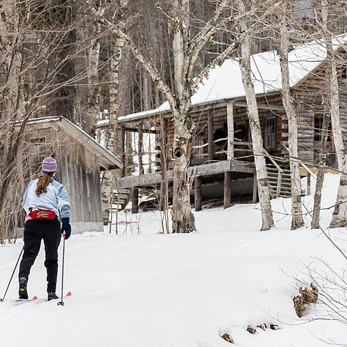 Skiing to the Cabin at Trapp Family Cross-Country Center