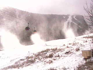 Snowguns are blasting in Vermont so that ski resorts can open this weekend.