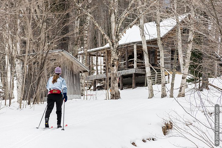 Skiing to the Cabin at Trapp Family Cross-Country Center Skiing to the Cabin at Trapp Family Cross-Country Center